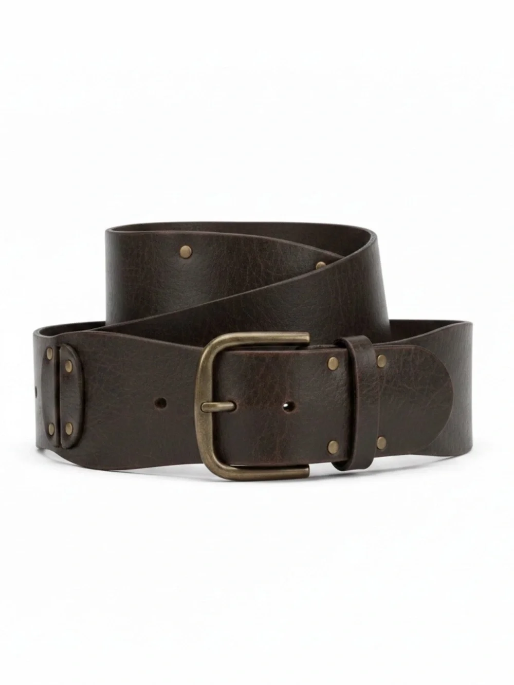 Y2K Banana Republic Wide Dark Brown Cowhide Leather Belt